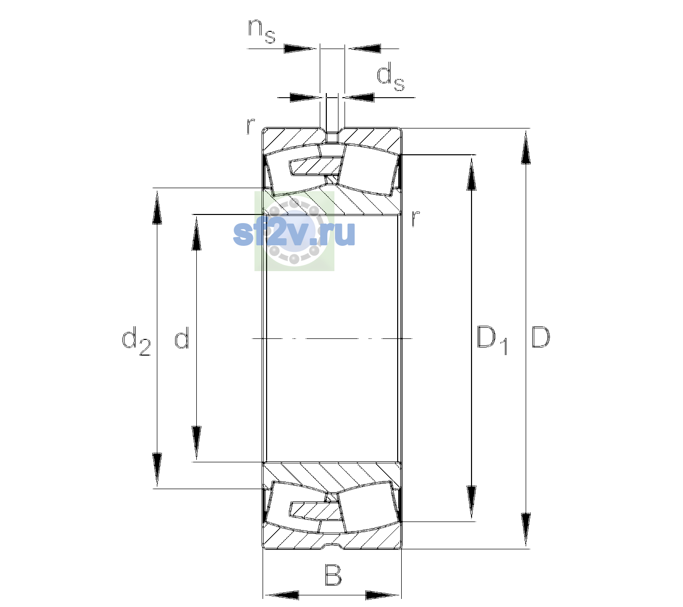 Схема подшипника 23256-BEA-XL-MB1-C4