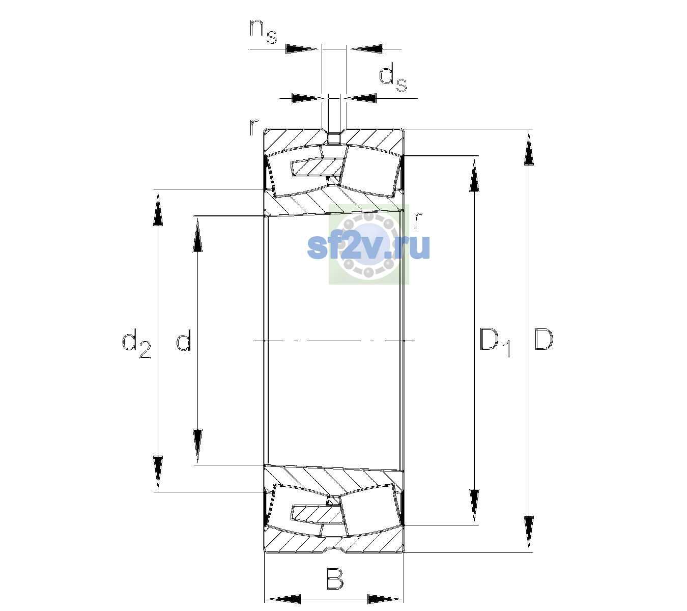 Схема подшипника 23260-BEA-XL-K-MB1-C3