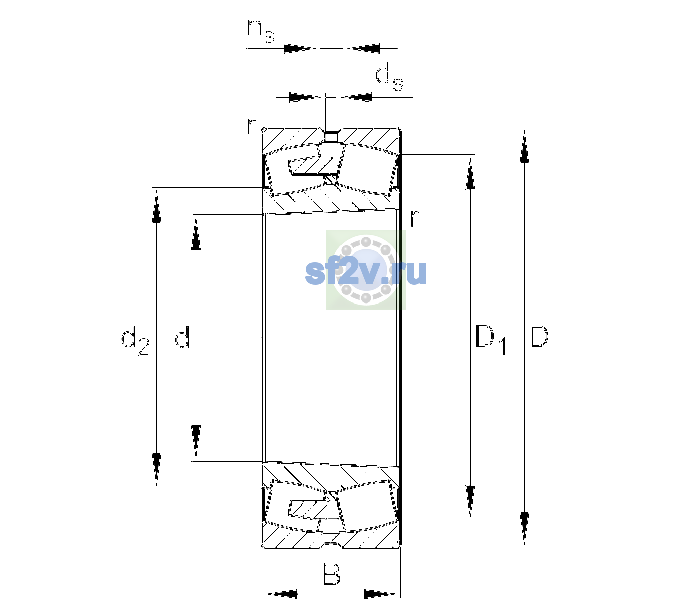 Схема подшипника 23264-BEA-XL-K-MB1-C4