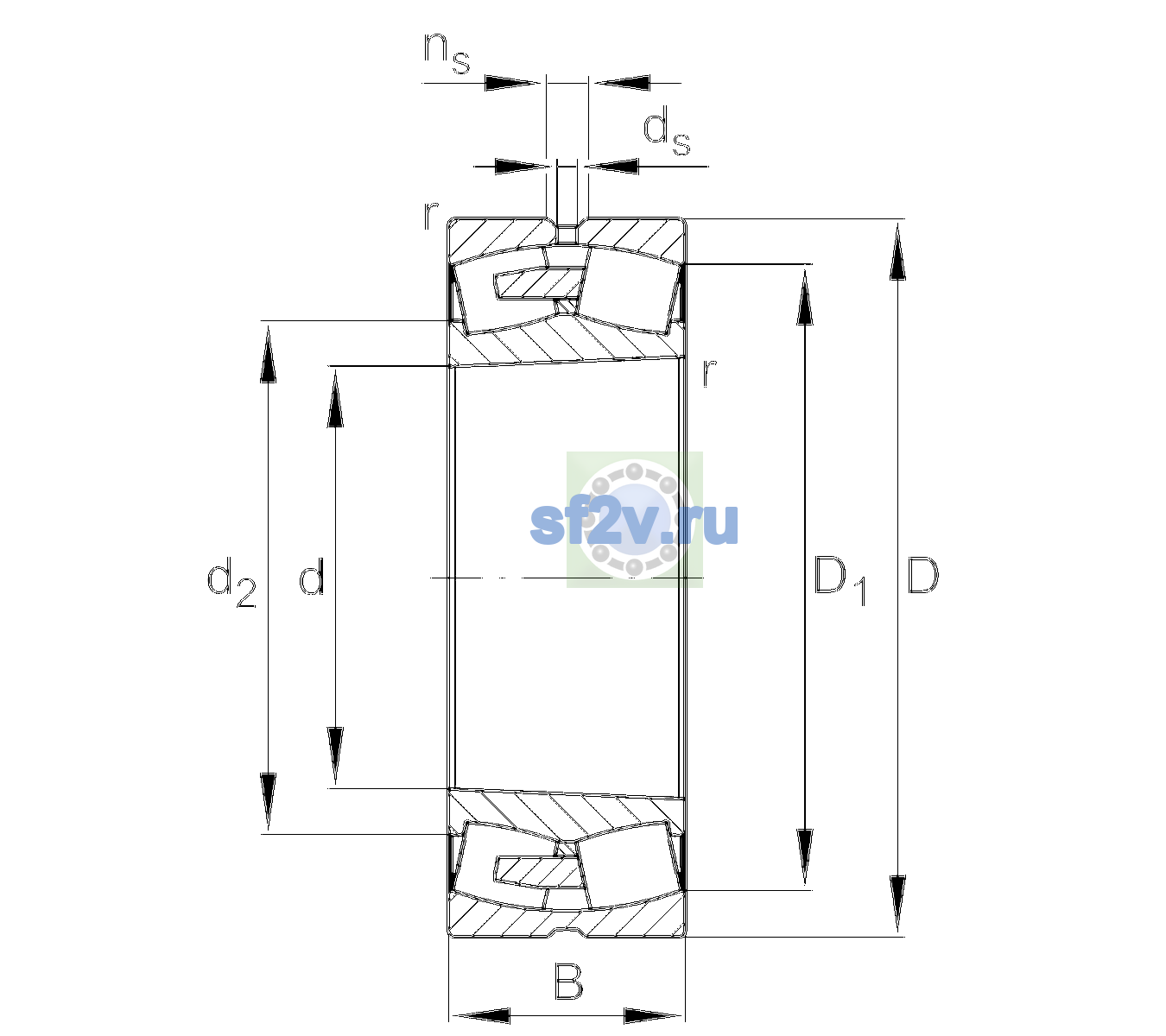 Схема подшипника 23272-BEA-XL-K-MB1-C3