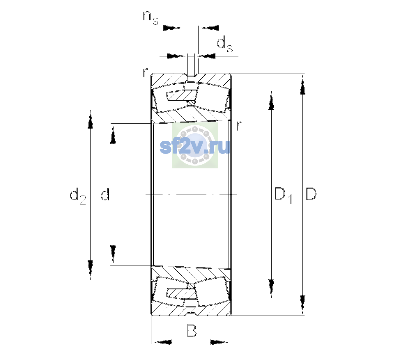 Схема подшипника 23272-BEA-XL-K-MB1-C4