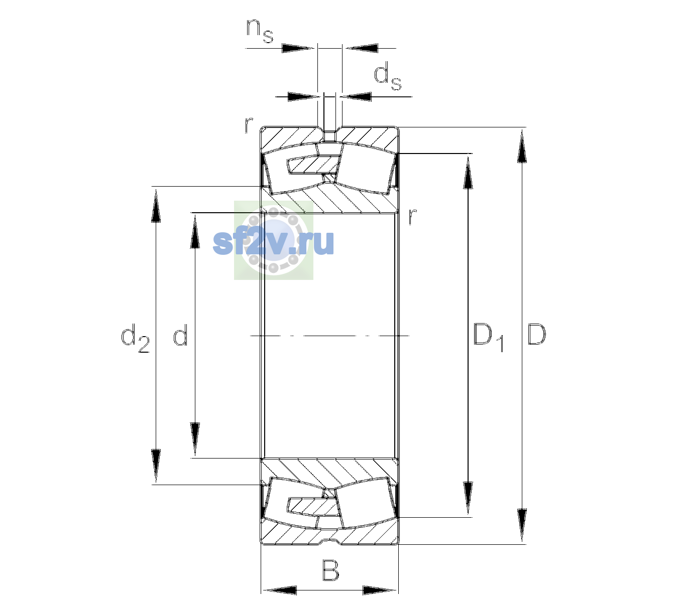 Схема подшипника 23272-BEA-XL-MB1-C3