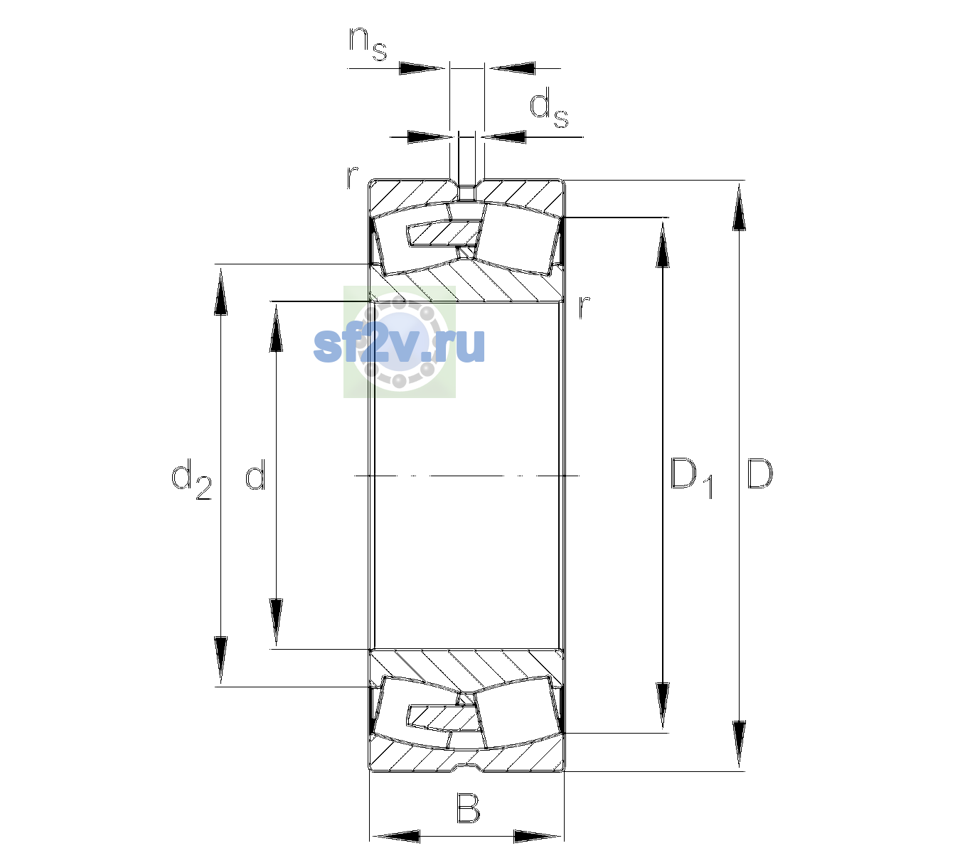 Схема подшипника 23288-BEA-XL-MB1-C3