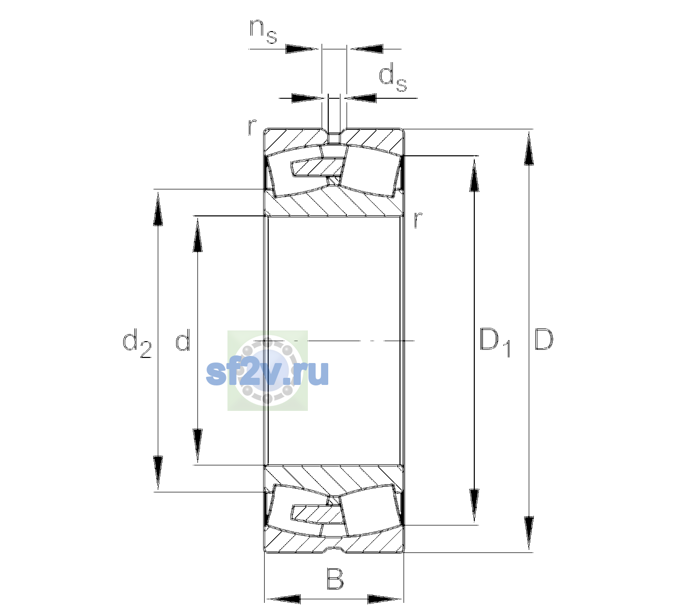 Схема подшипника 23292-BEA-XL-MB1-C3