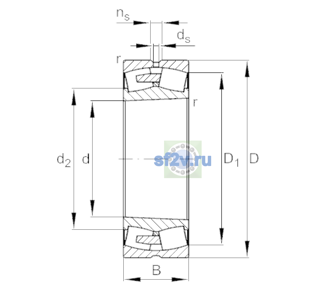 Схема подшипника 23296-BEA-XL-K-MB1-C3