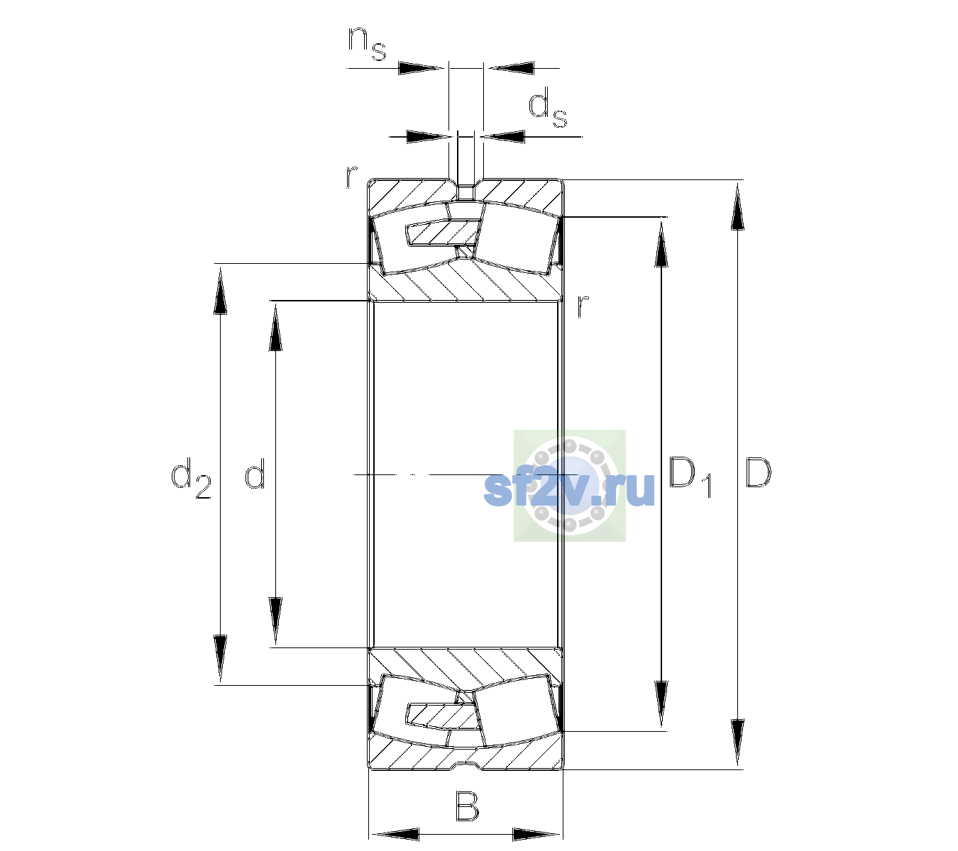 Схема подшипника 23296-BEA-XL-MB1-C3