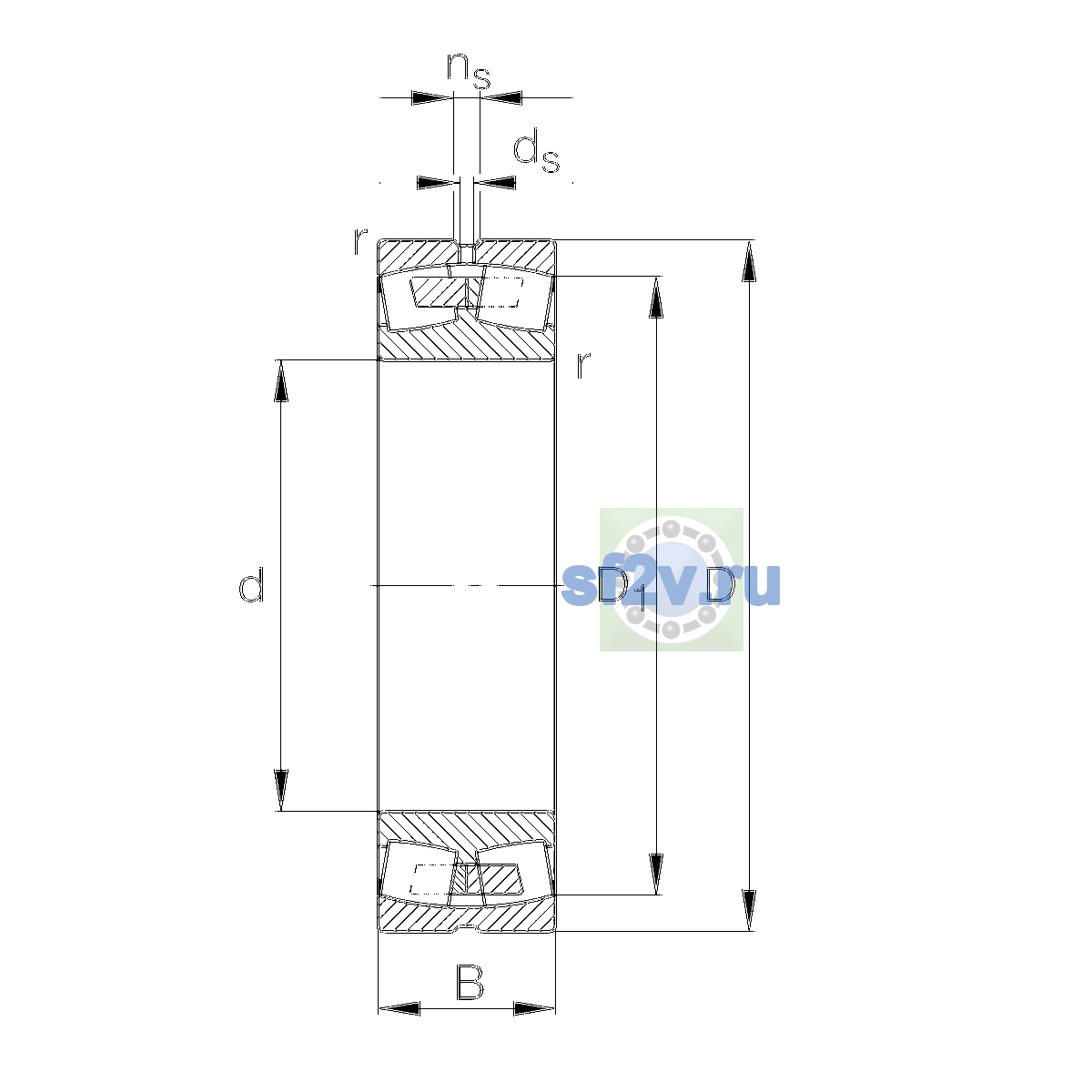 Схема подшипника 23322-E1A-XL-MA1-T41A