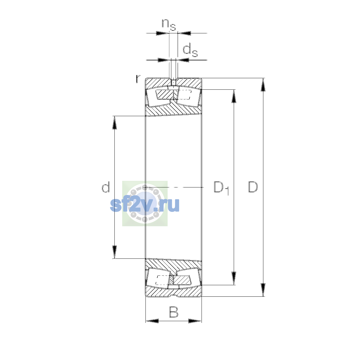 Схема подшипника 23332-BEA-XL-MB1-H40-T41A