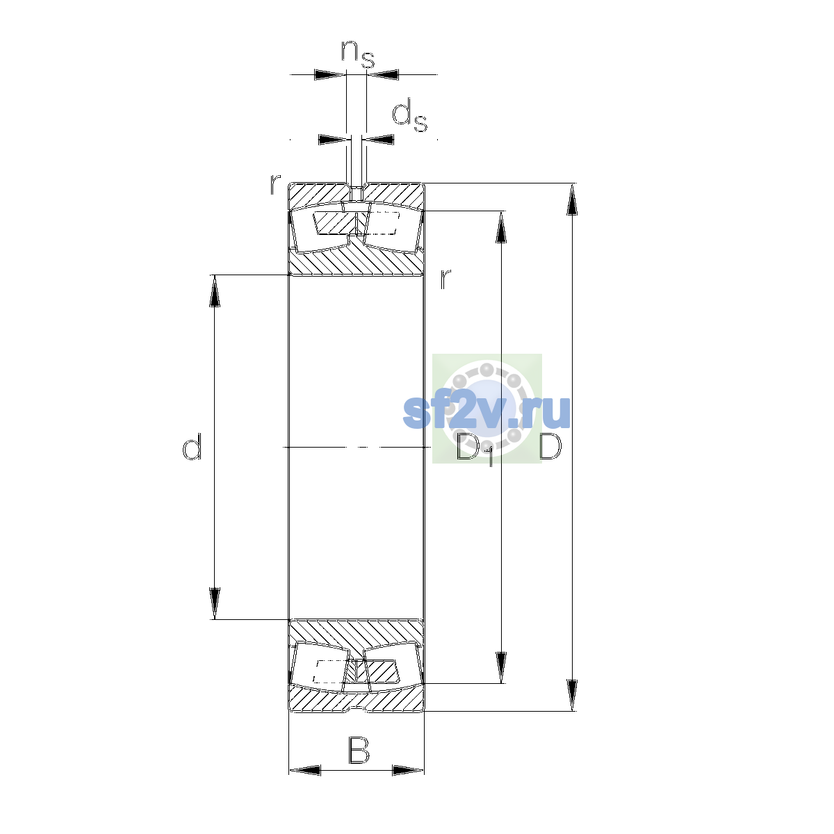 Схема подшипника 238/630-XL-MA1