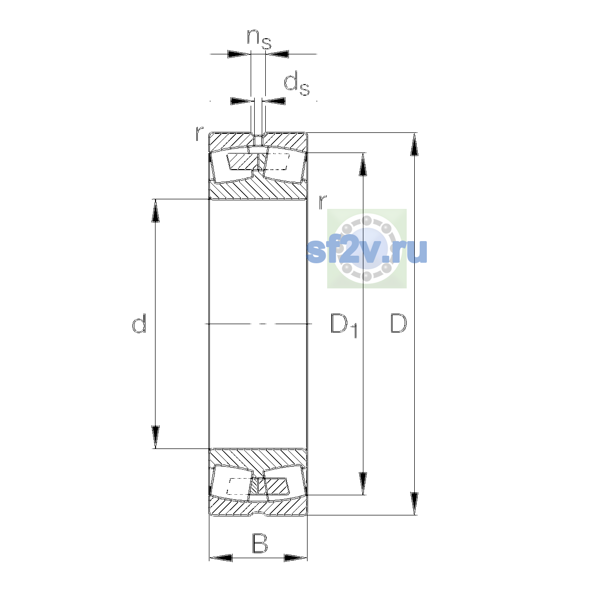 Схема подшипника 238/670-B-MB-C3