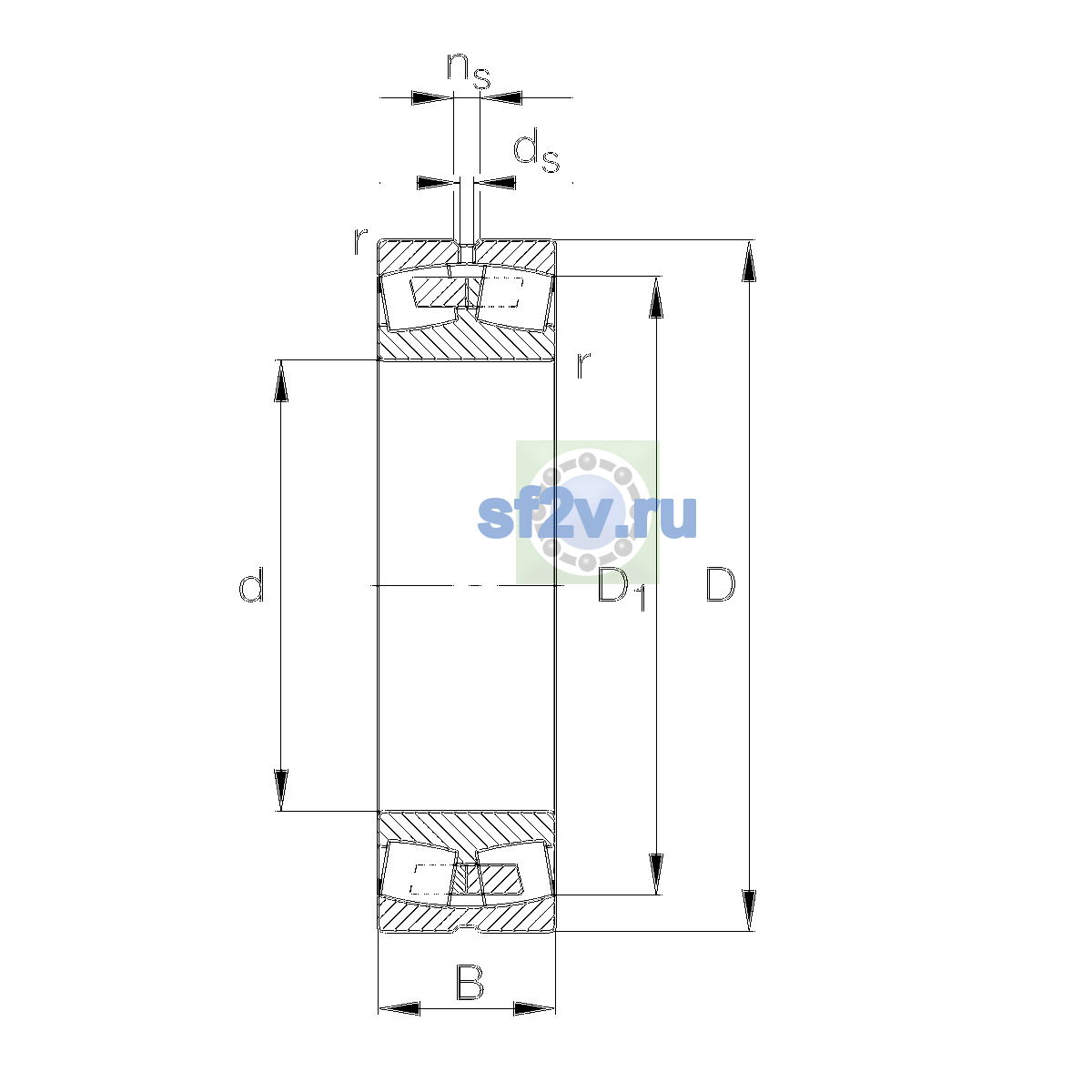 Схема подшипника 23940-S-MB-C3