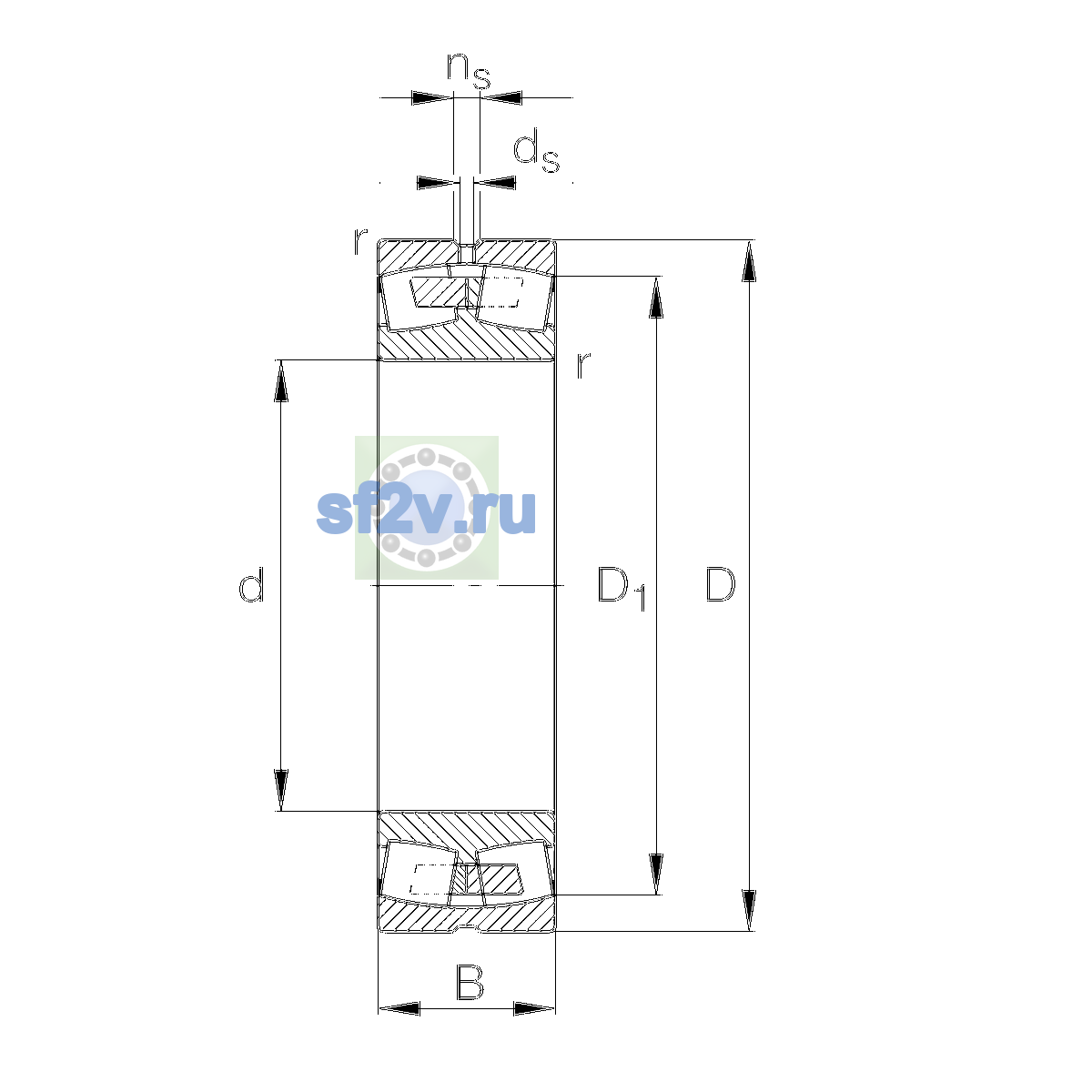 Схема подшипника 23940-S-MB-C5