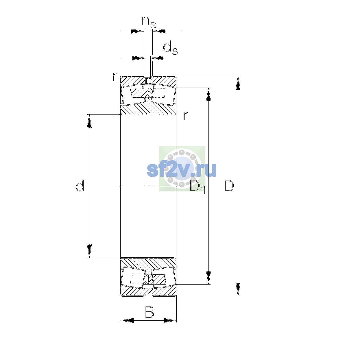 Схема подшипника 23960-B-MB-H151B