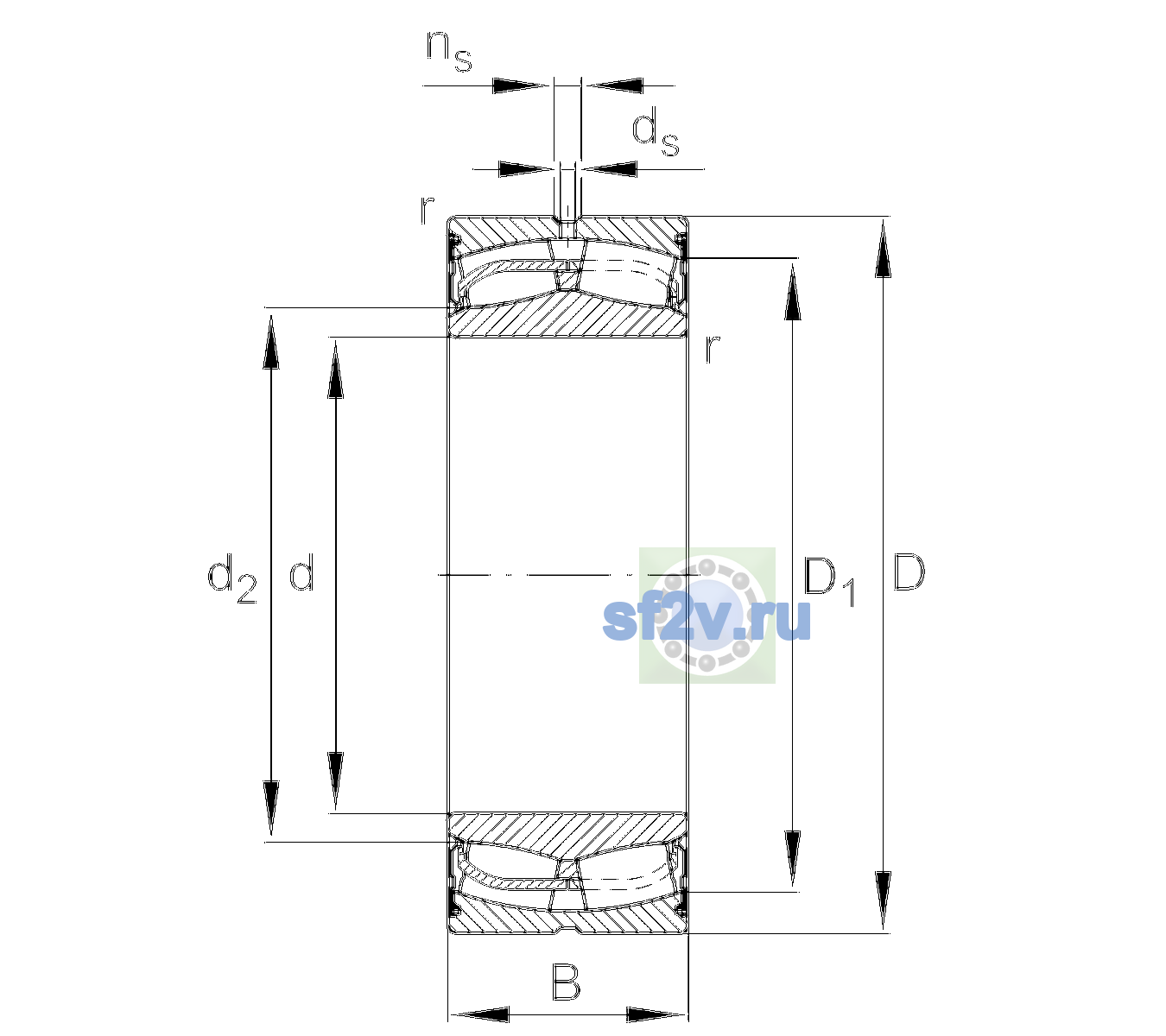 Схема подшипника 24024-BE-XL-2VSR-C4