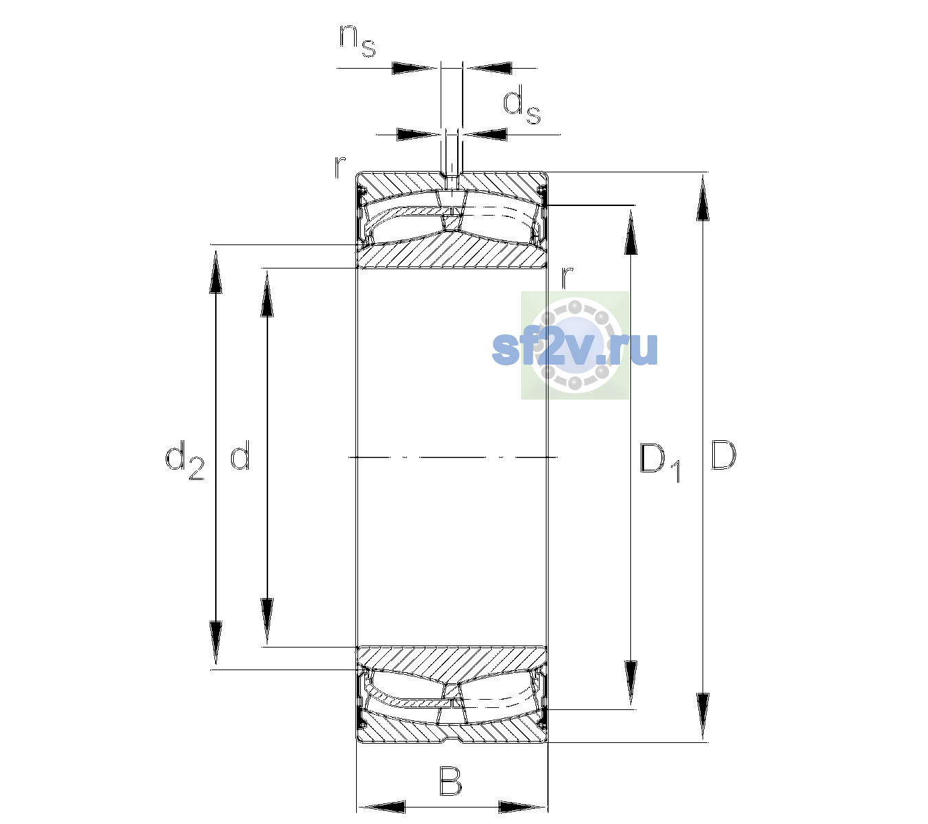 Схема подшипника 24024-BE-XL-2VSR-H40