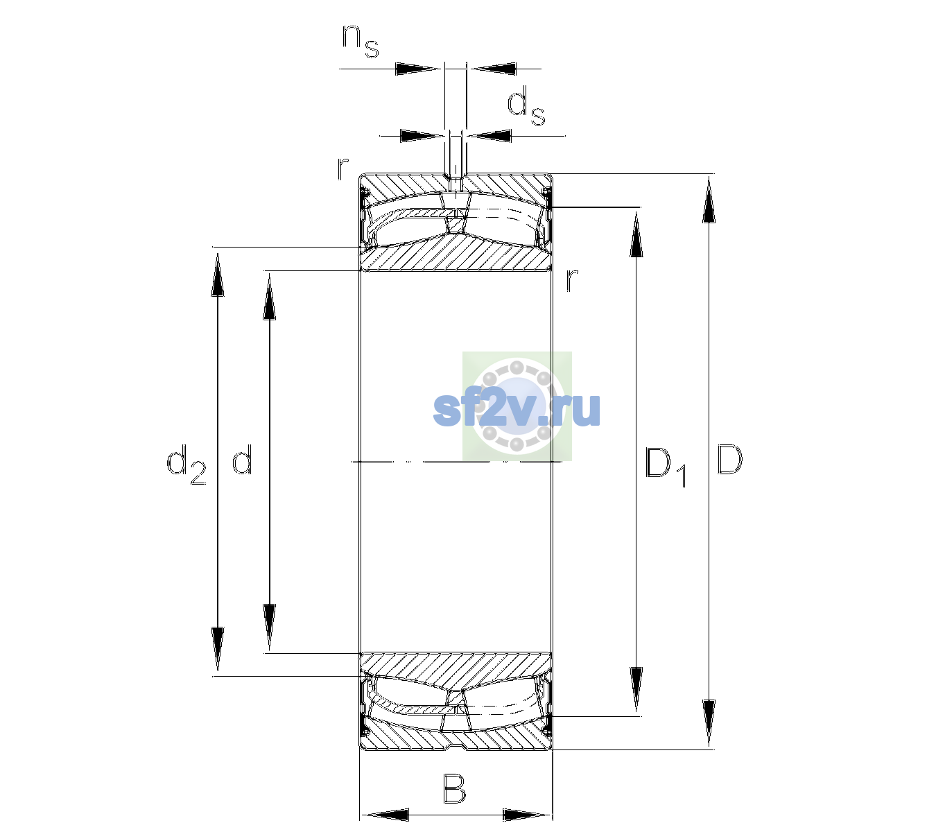 Схема подшипника 24024-BE-XL-2VSR-H40-C4