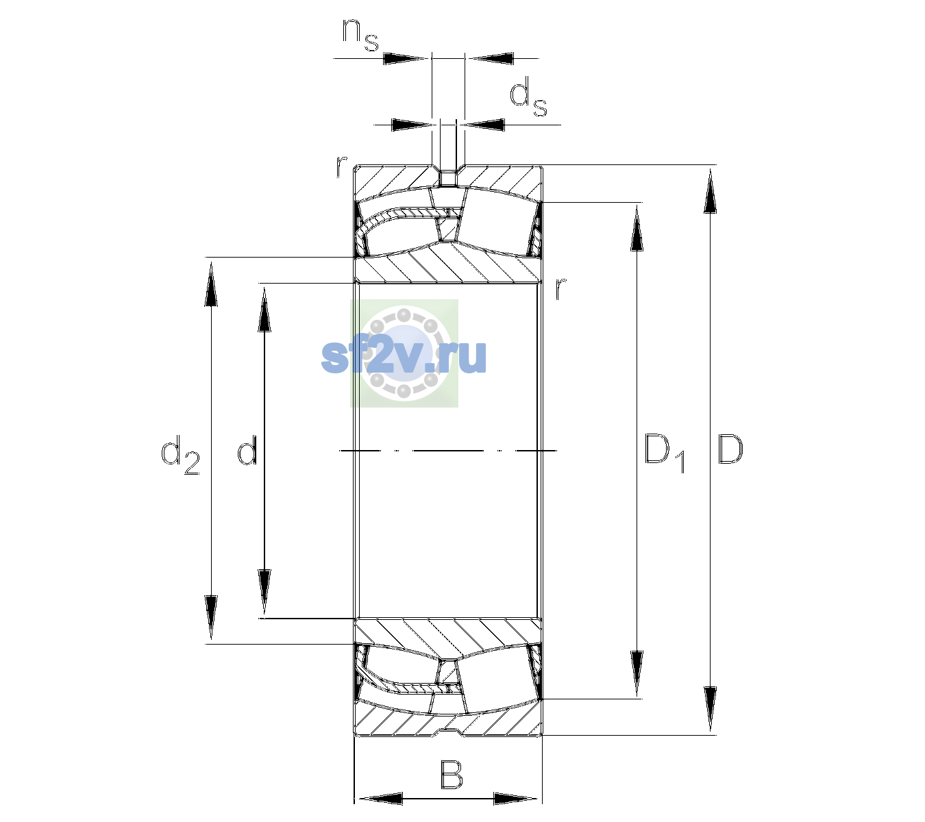 Схема подшипника 24024-BE-XL-H40AC-C4