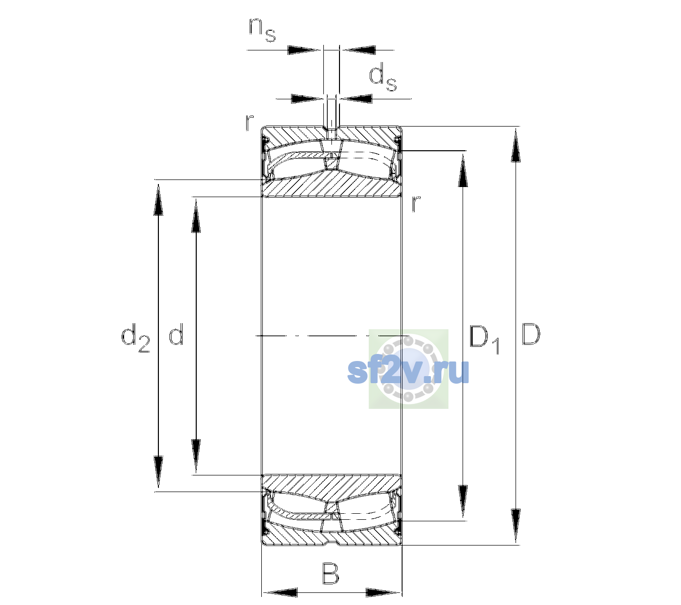 Схема подшипника 24026-BE-XL-2VSR-C4