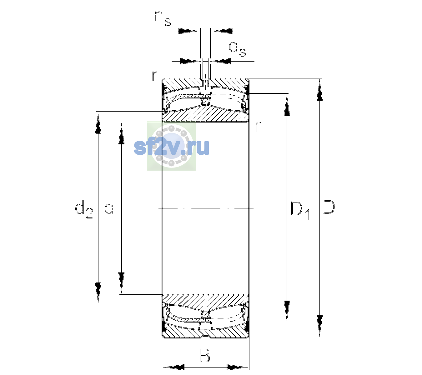 Схема подшипника 24026-BE-XL-2VSR-H40-C4