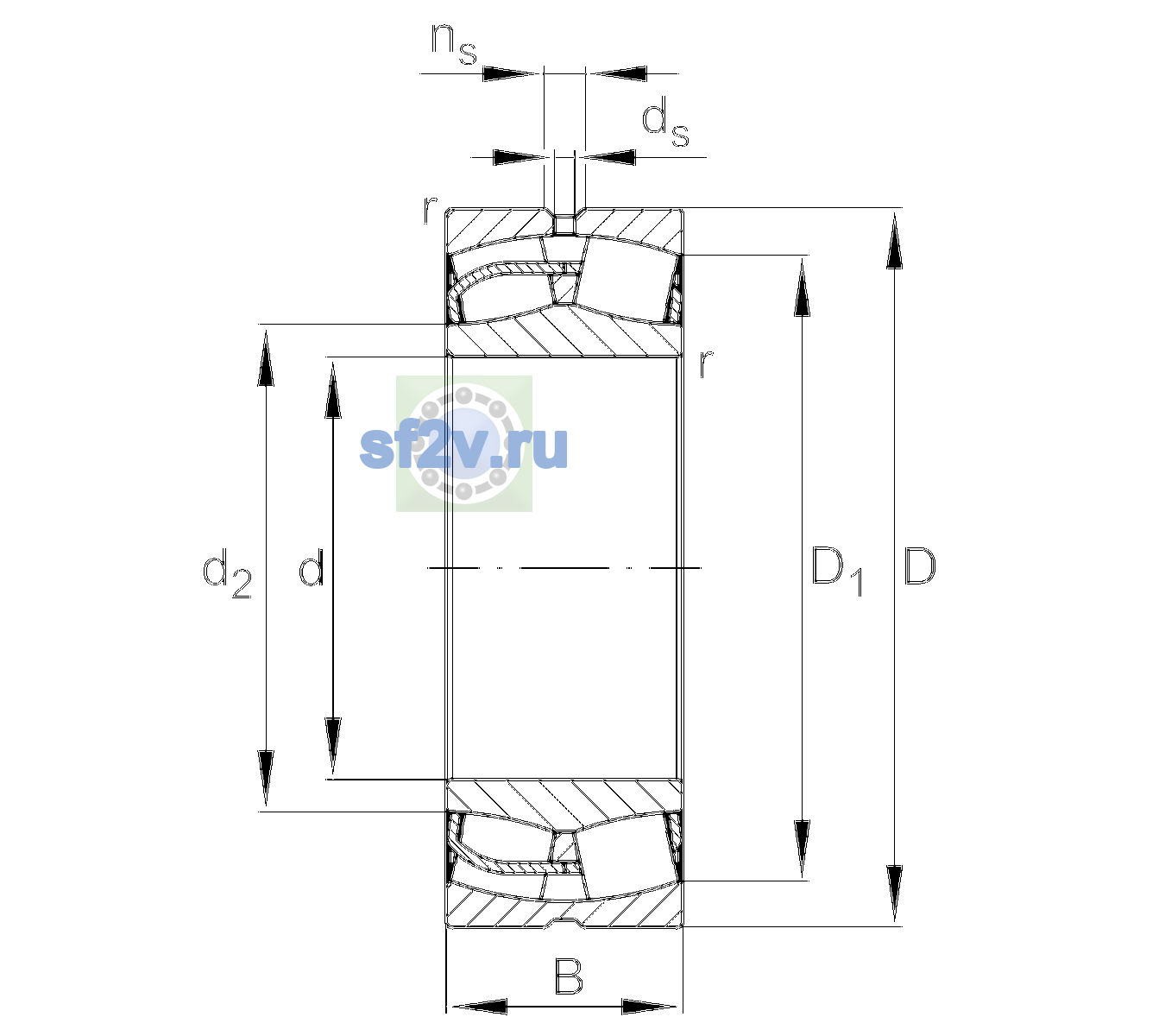 Схема подшипника 24026-BE-XL-C3