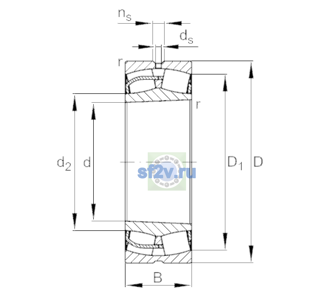 Схема подшипника 24026-BE-XL-K30