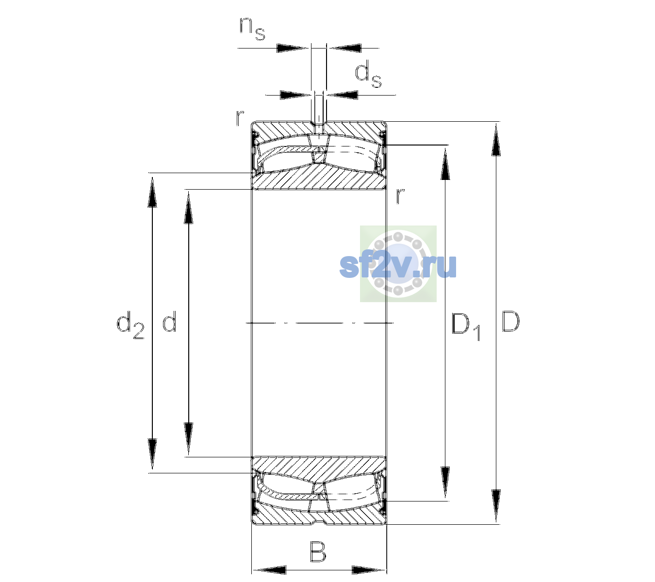Схема подшипника 24028-BE-XL-2VSR