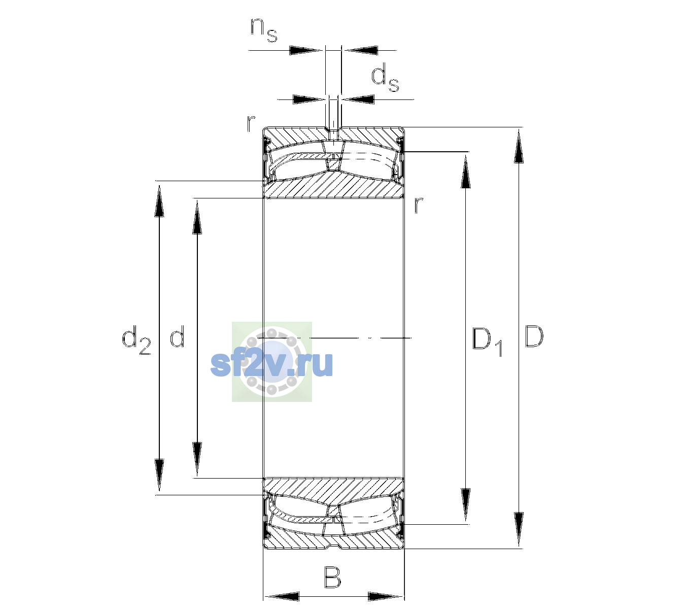 Схема подшипника 24028-BE-XL-2VSR-H40-C4