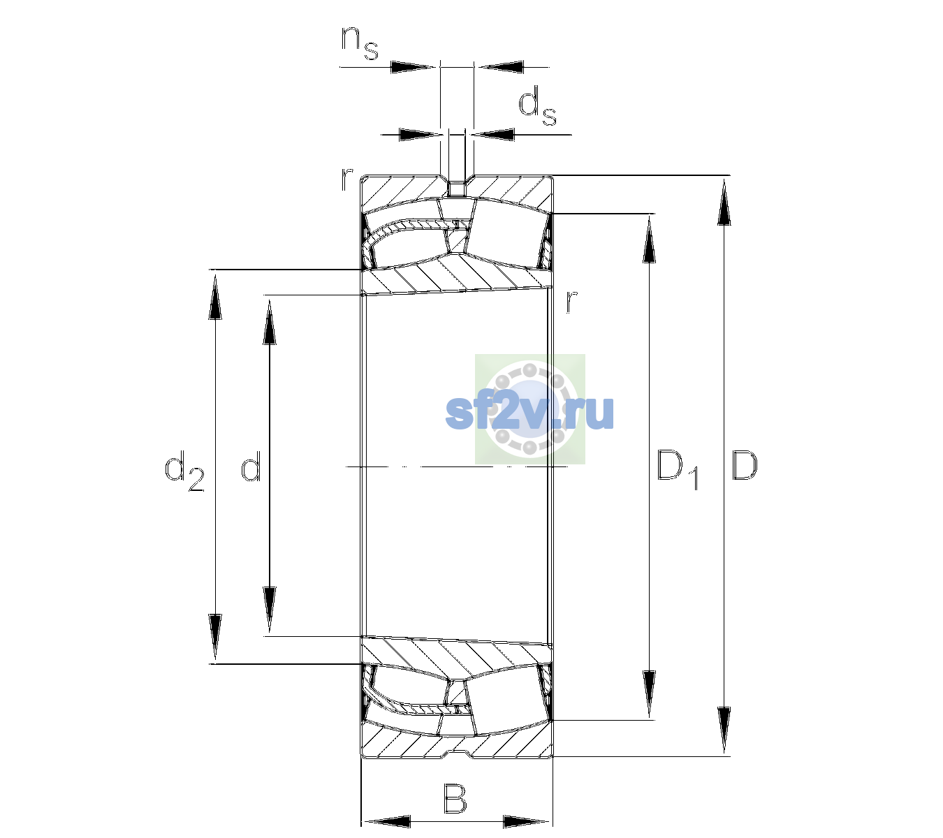 Схема подшипника 24028-BE-XL-K30