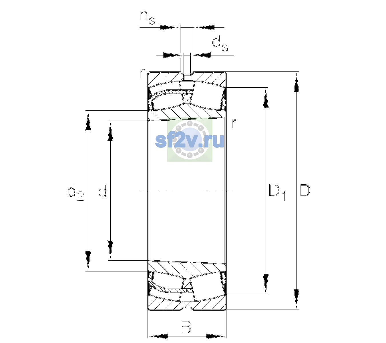 Схема подшипника 24028-BE-XL-K30-C4