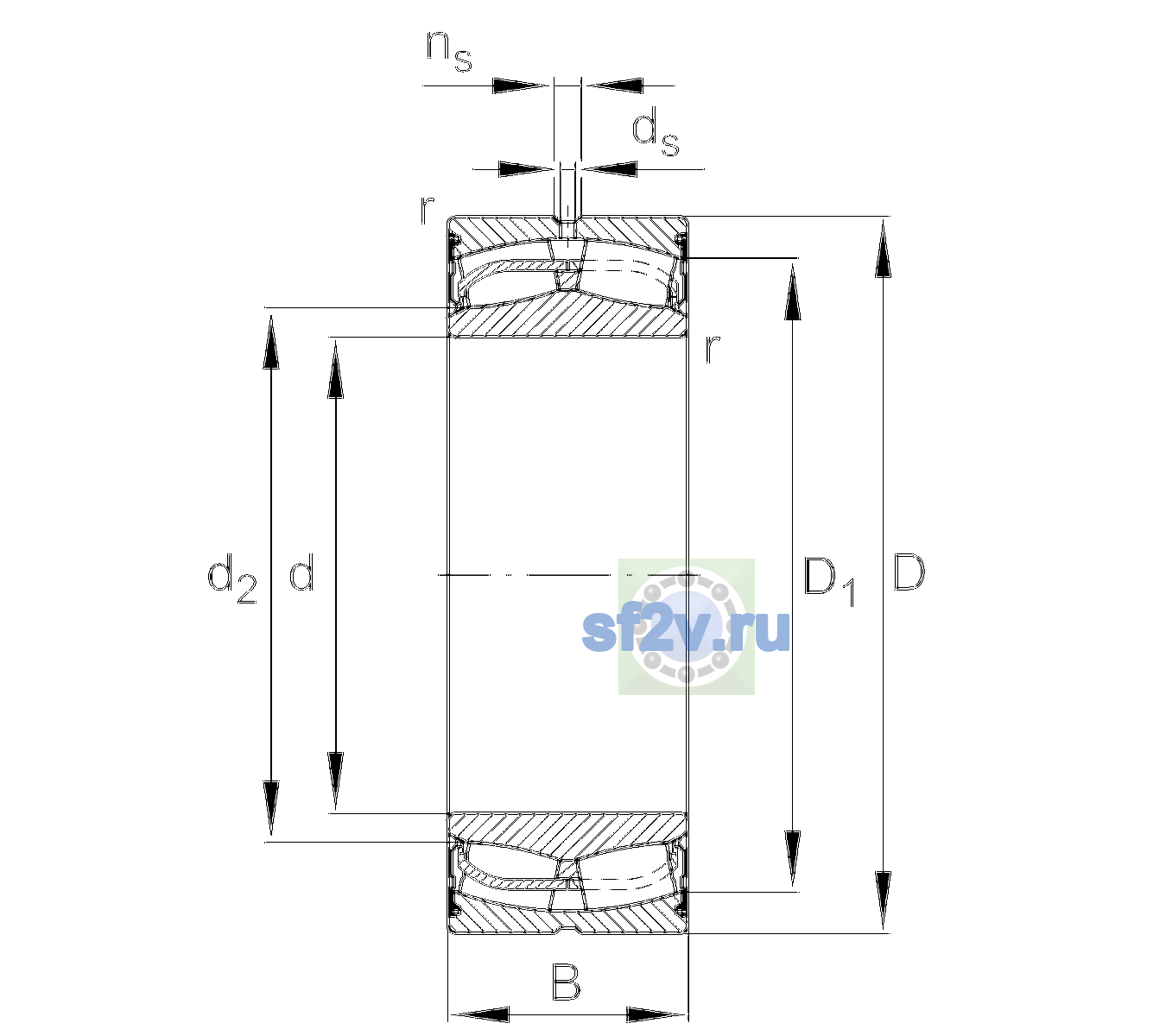 Схема подшипника 24030-BE-XL-2VSR-C3