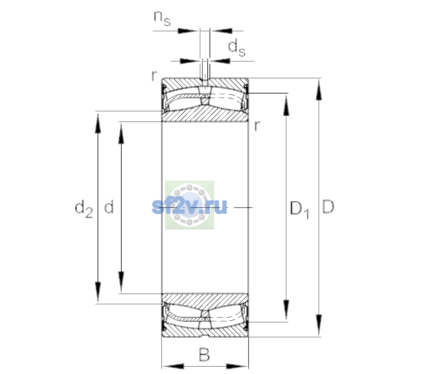Схема подшипника 24030-BE-XL-2VSR-H40