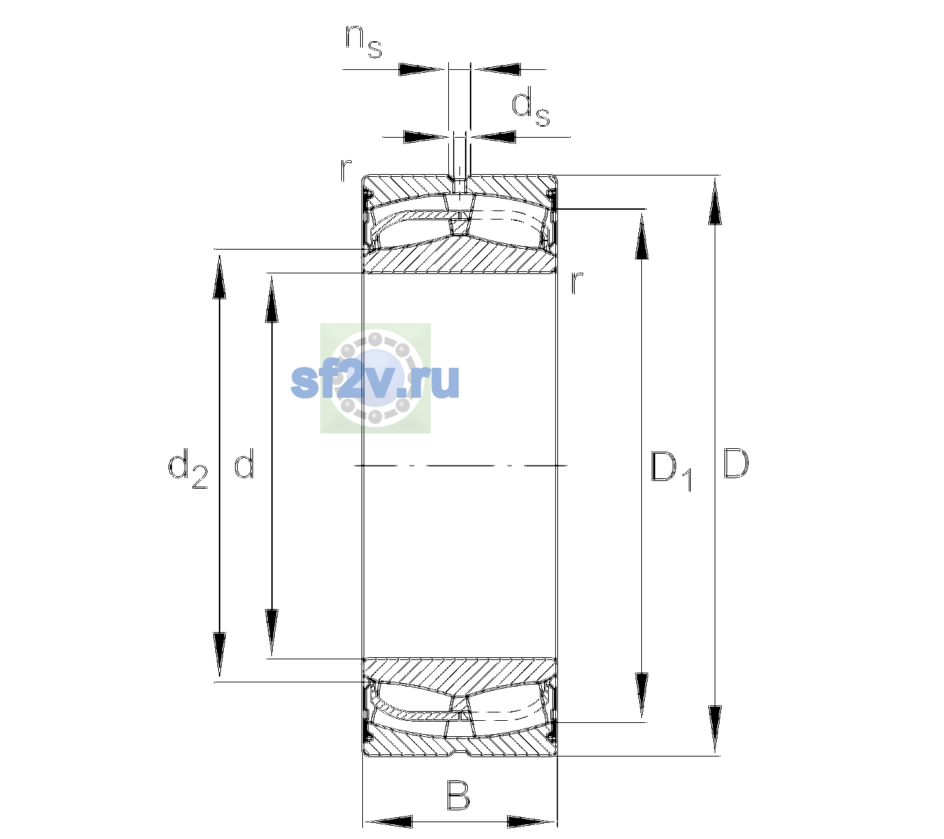 Схема подшипника 24030-BE-XL-2VSR-H40-C4