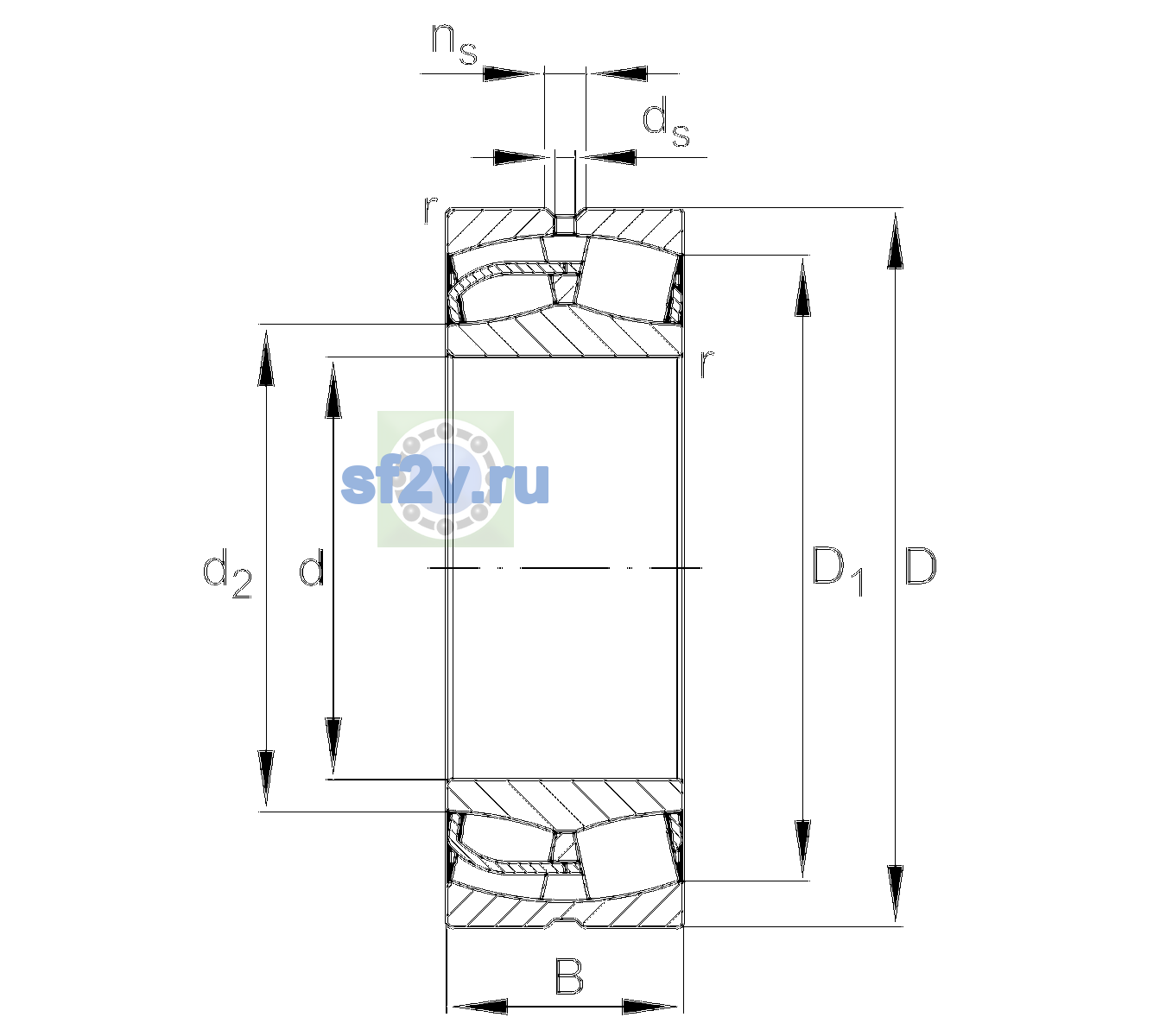Схема подшипника 24030-BE-XL-C3>A