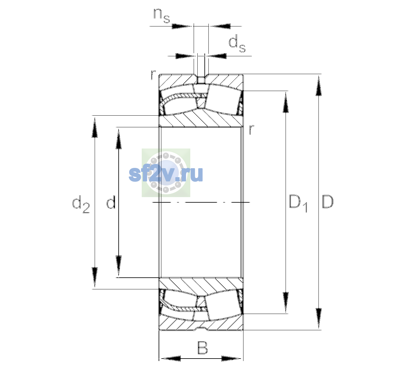 Схема подшипника 24030-BE-XL-C4