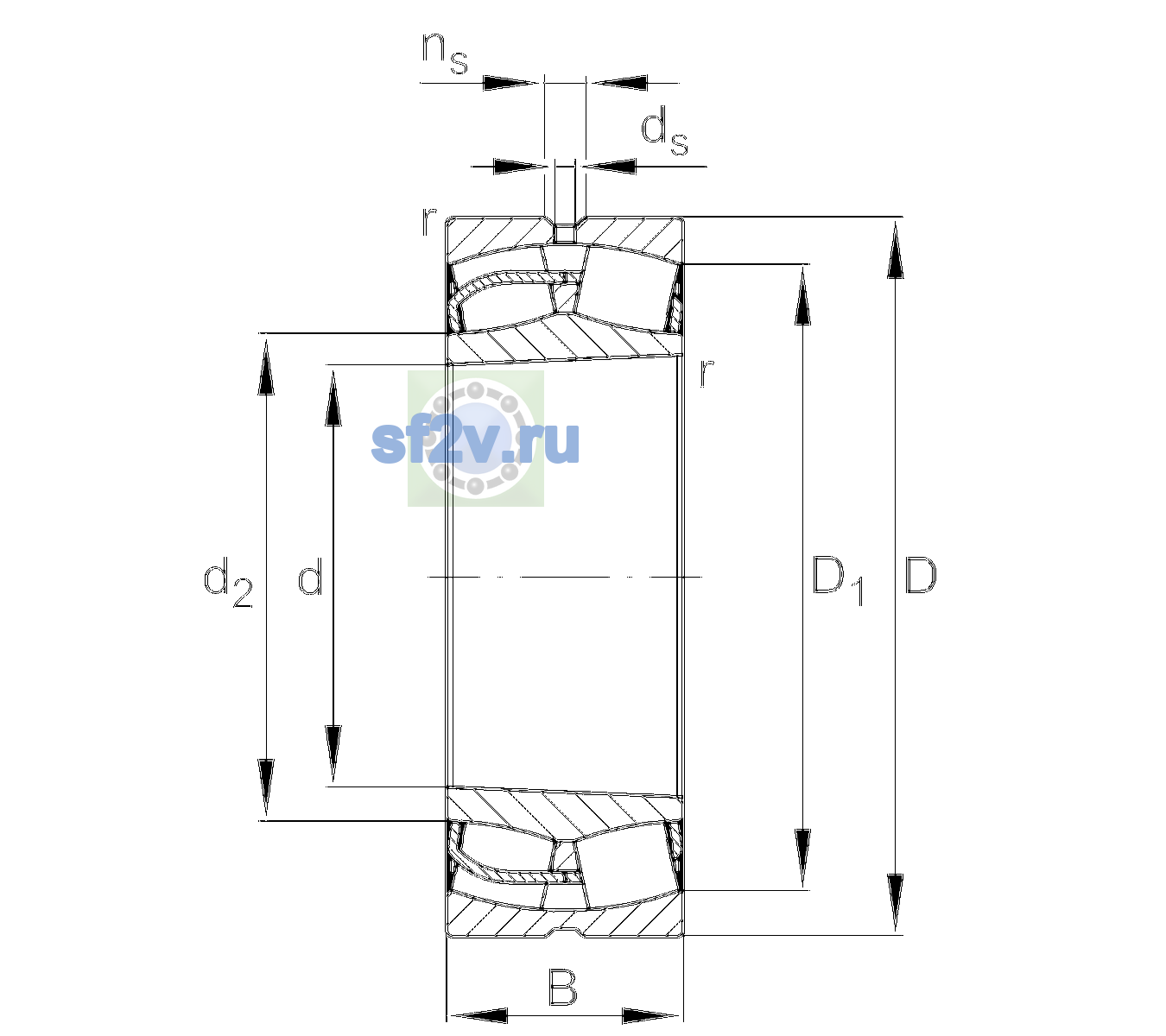 Схема подшипника 24030-BE-XL-K30-C3>A