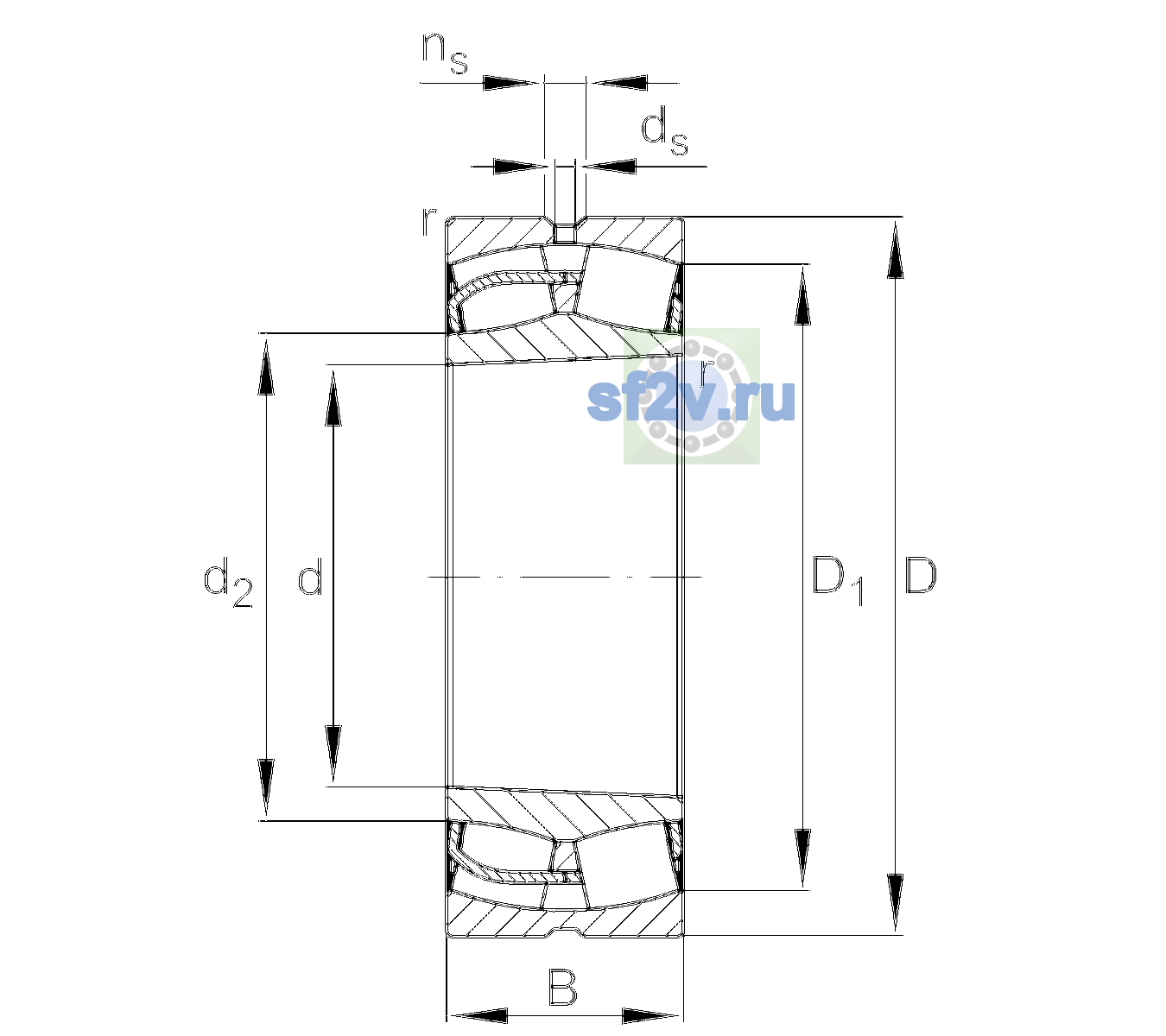 Схема подшипника 24030-BE-XL-K30-C4