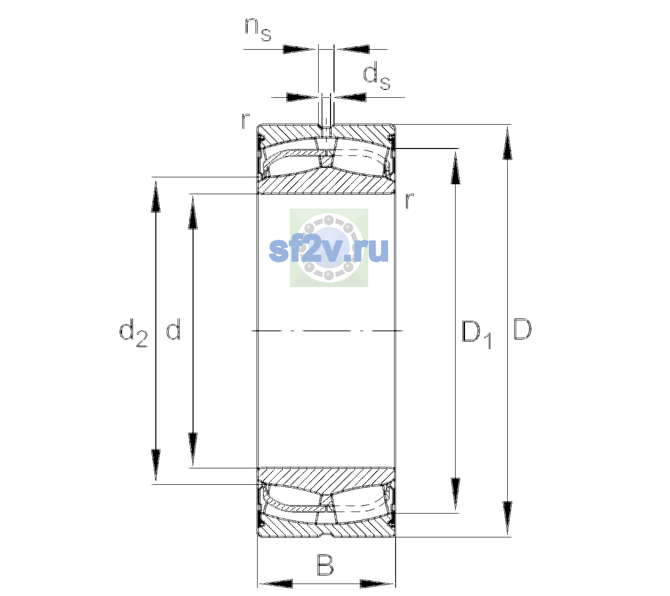 Схема подшипника 24032-BE-XL-2VSR