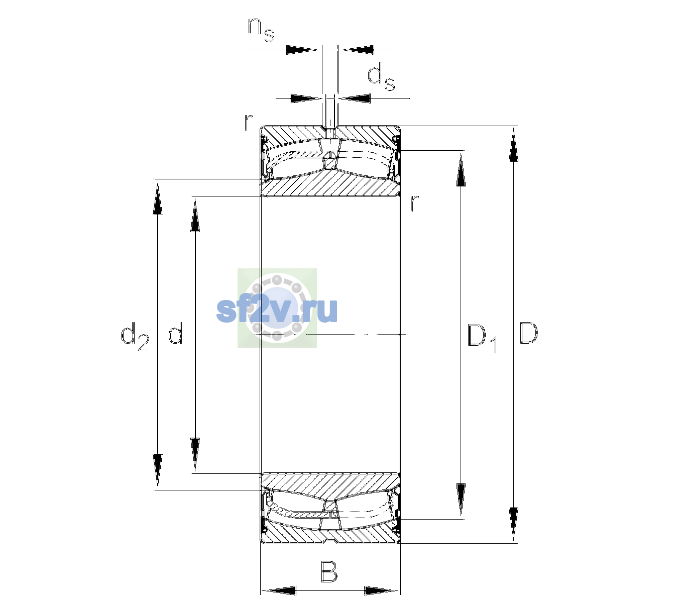 Схема подшипника 24032-BE-XL-2VSR-H40-C4