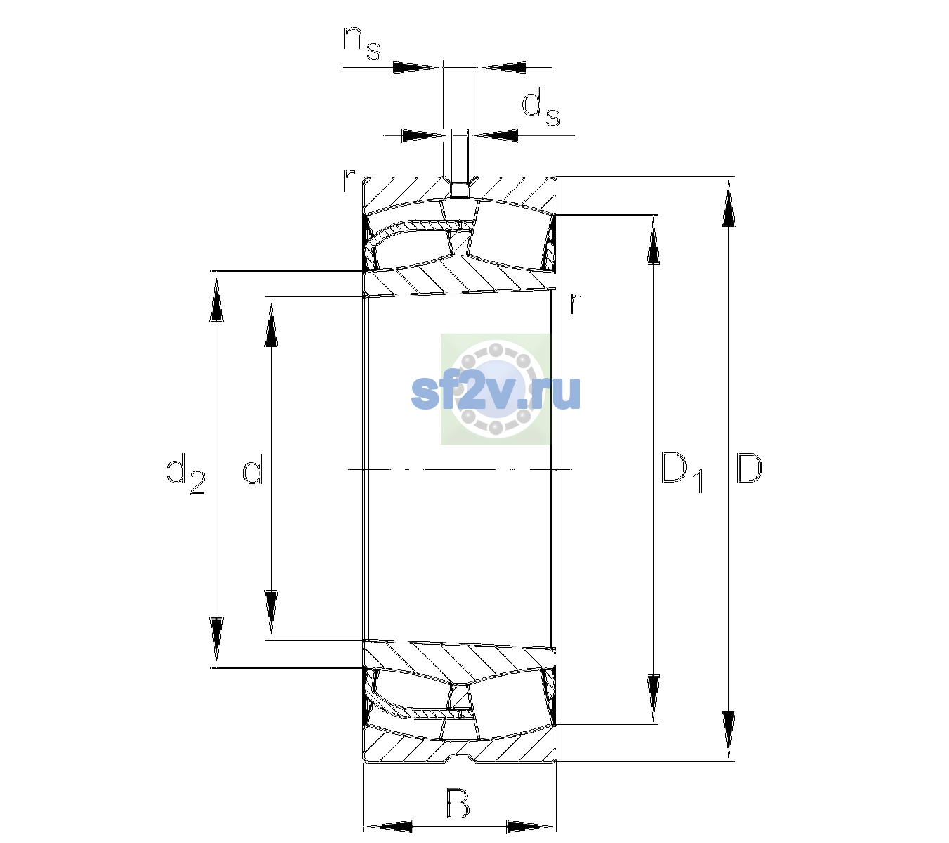 Схема подшипника 24032-BE-XL-K30