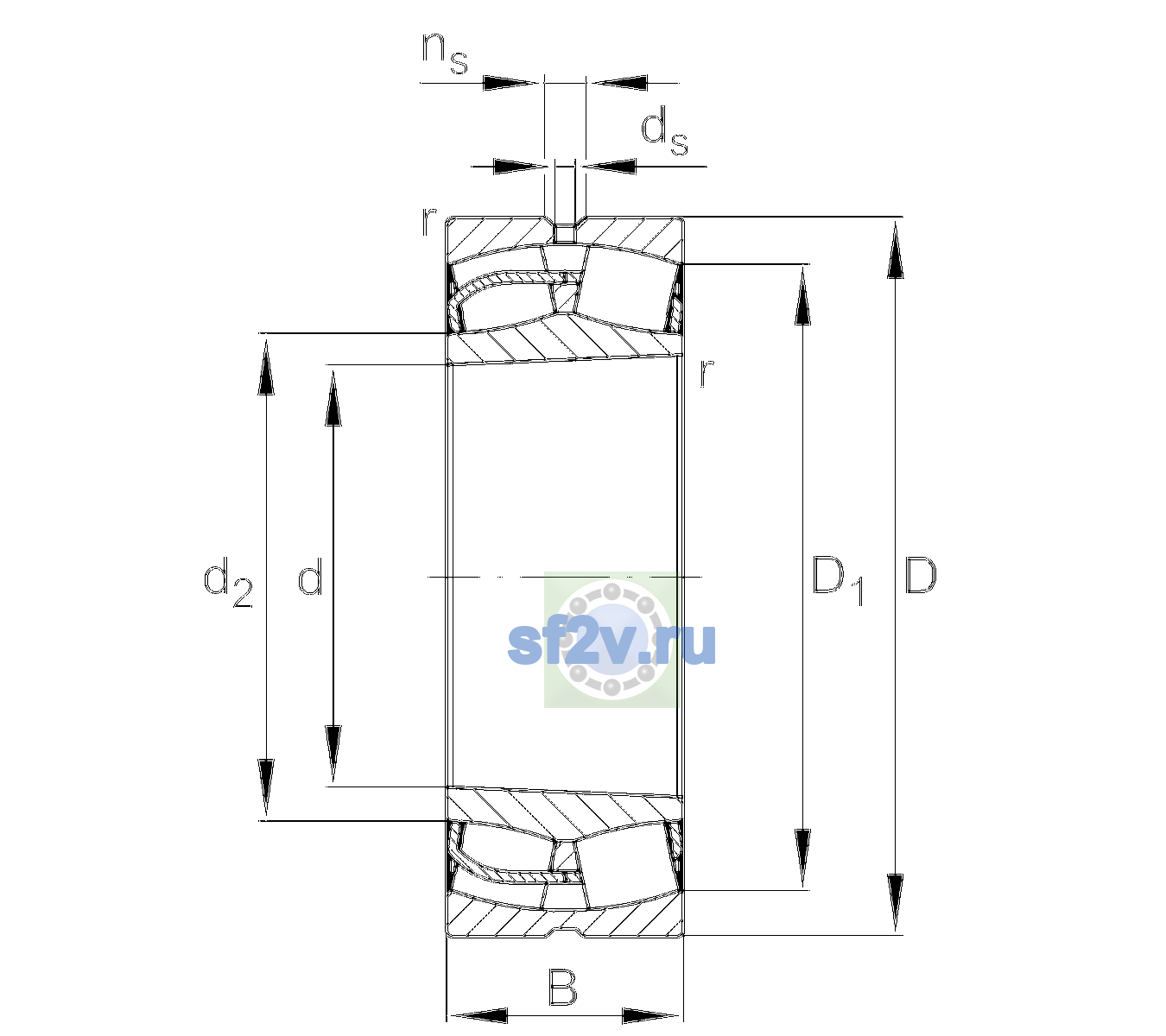 Схема подшипника 24032-BE-XL-K30-C3