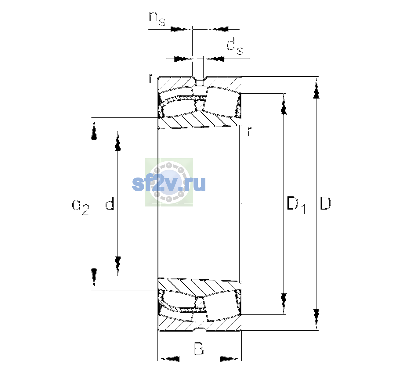 Схема подшипника 24032-BE-XL-K30-C4