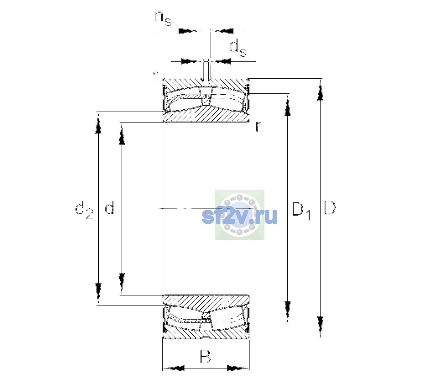 Схема подшипника 24034-BE-XL-2VSR