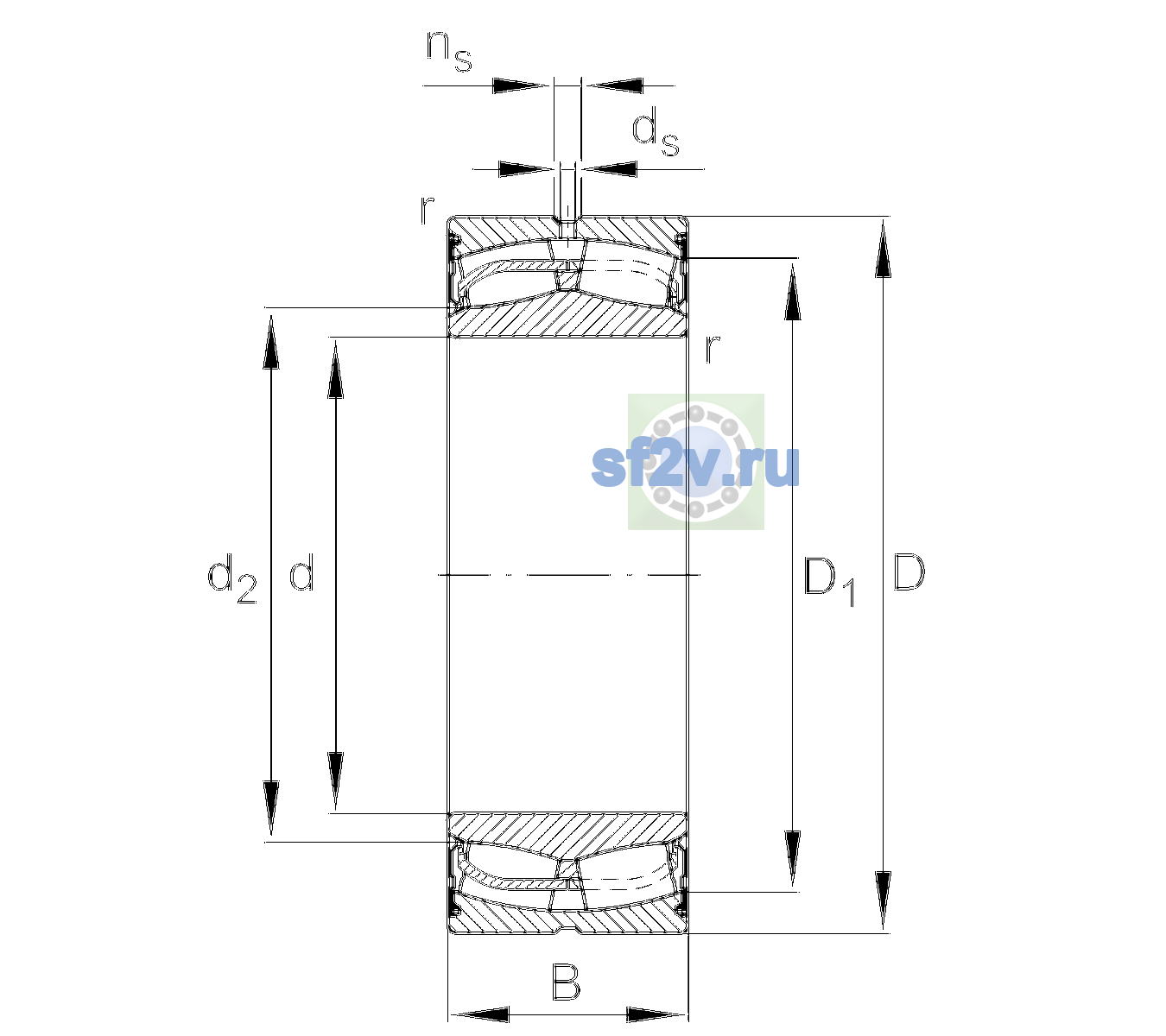 Схема подшипника 24034-BE-XL-2VSR-H40-C4