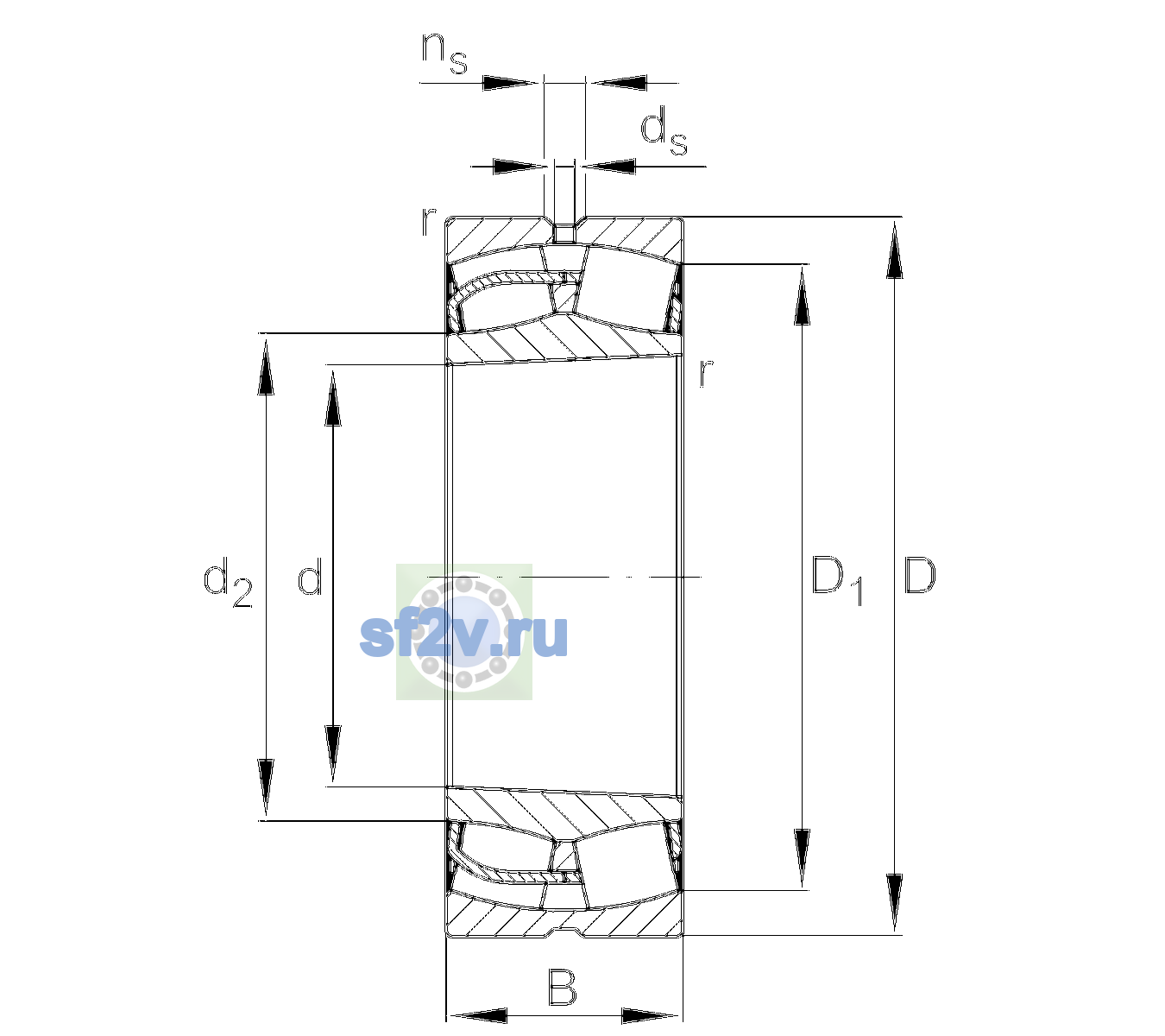 Схема подшипника 24034-BE-XL-K30-C3
