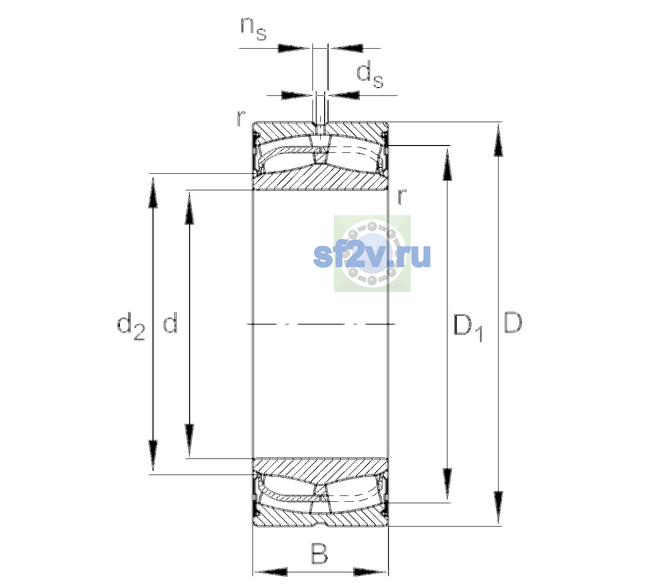 Схема подшипника 24036-BE-XL-2VSR