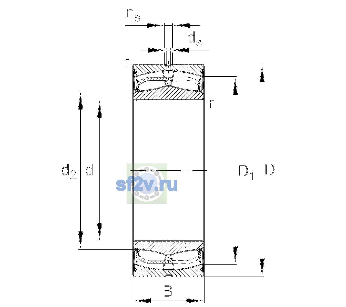 Схема подшипника 24036-BE-XL-2VSR-C3