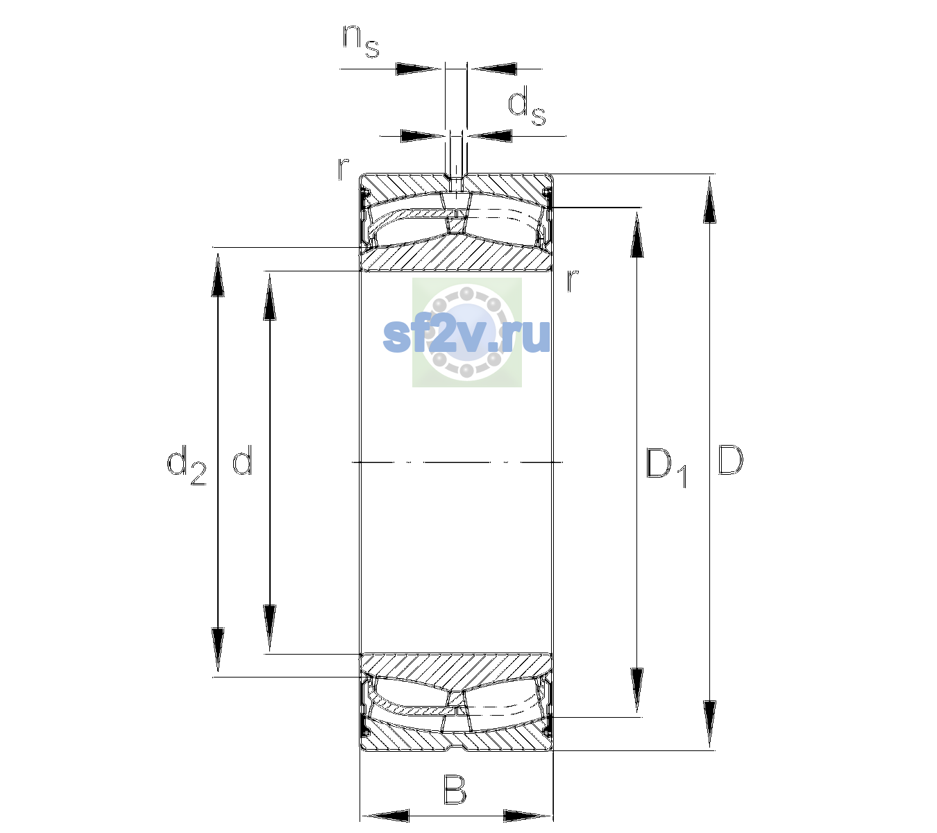 Схема подшипника 24036-BE-XL-2VSR-C4