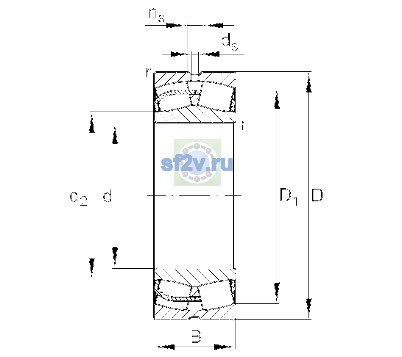Схема подшипника 24036-BE-XL-C5>C