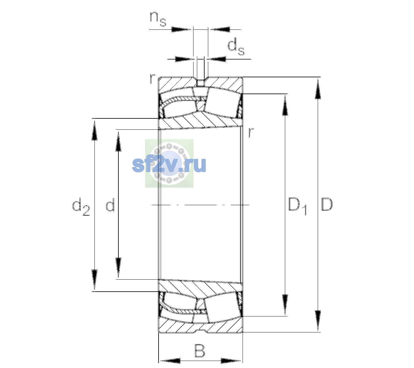 Схема подшипника 24036-BE-XL-K30-C3