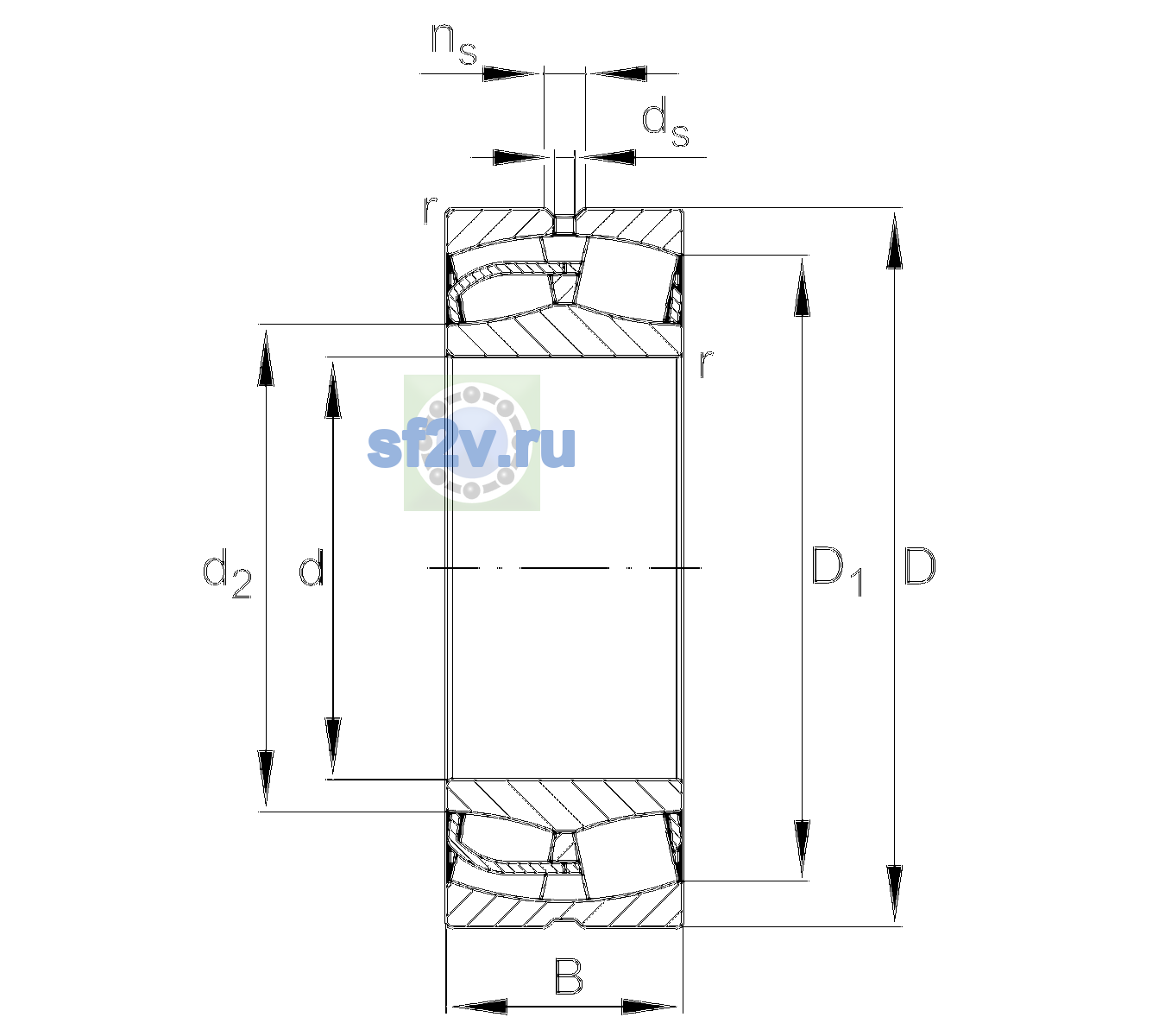 Схема подшипника 24036-BE-XL>A